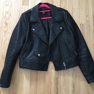 Black leather jacket